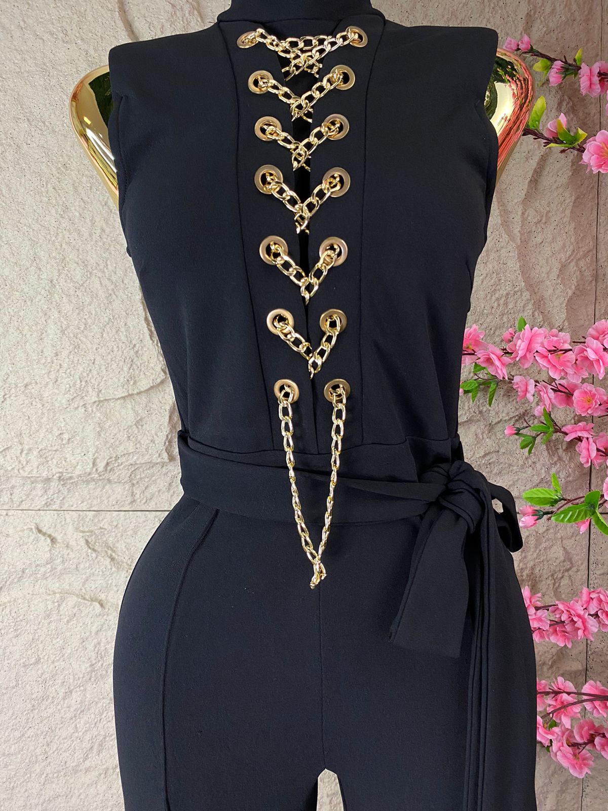 JUMPSUIT PALAZZO CADENAS NEGRO