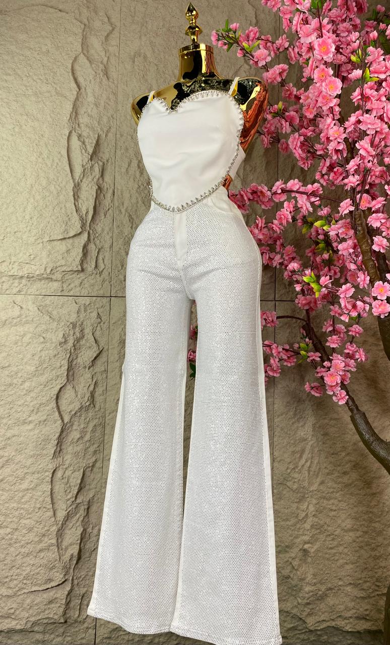 PANTALON CON BRILLOS RECTO MEZCLILLA