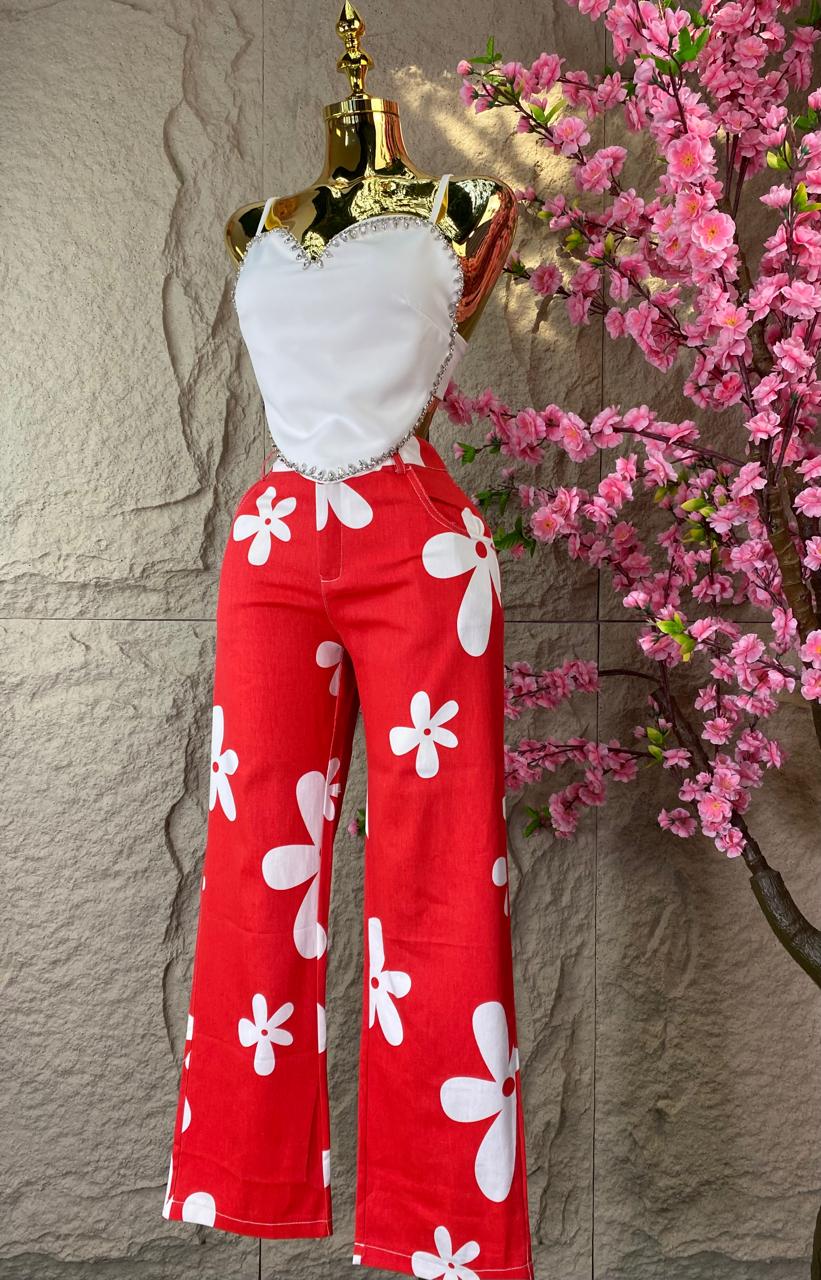 PANTALON CAMPANA FLORES