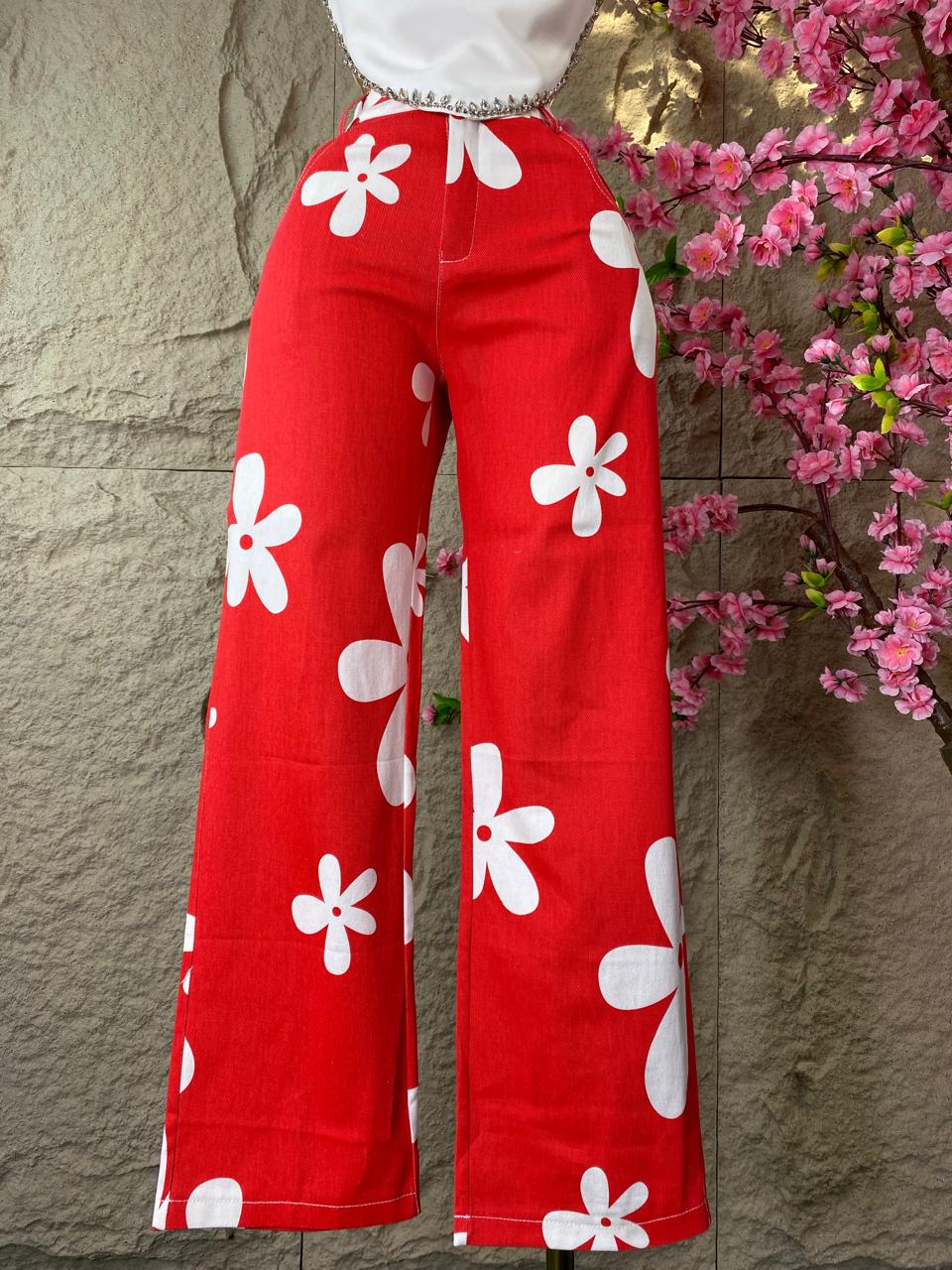 PANTALON CAMPANA FLORES