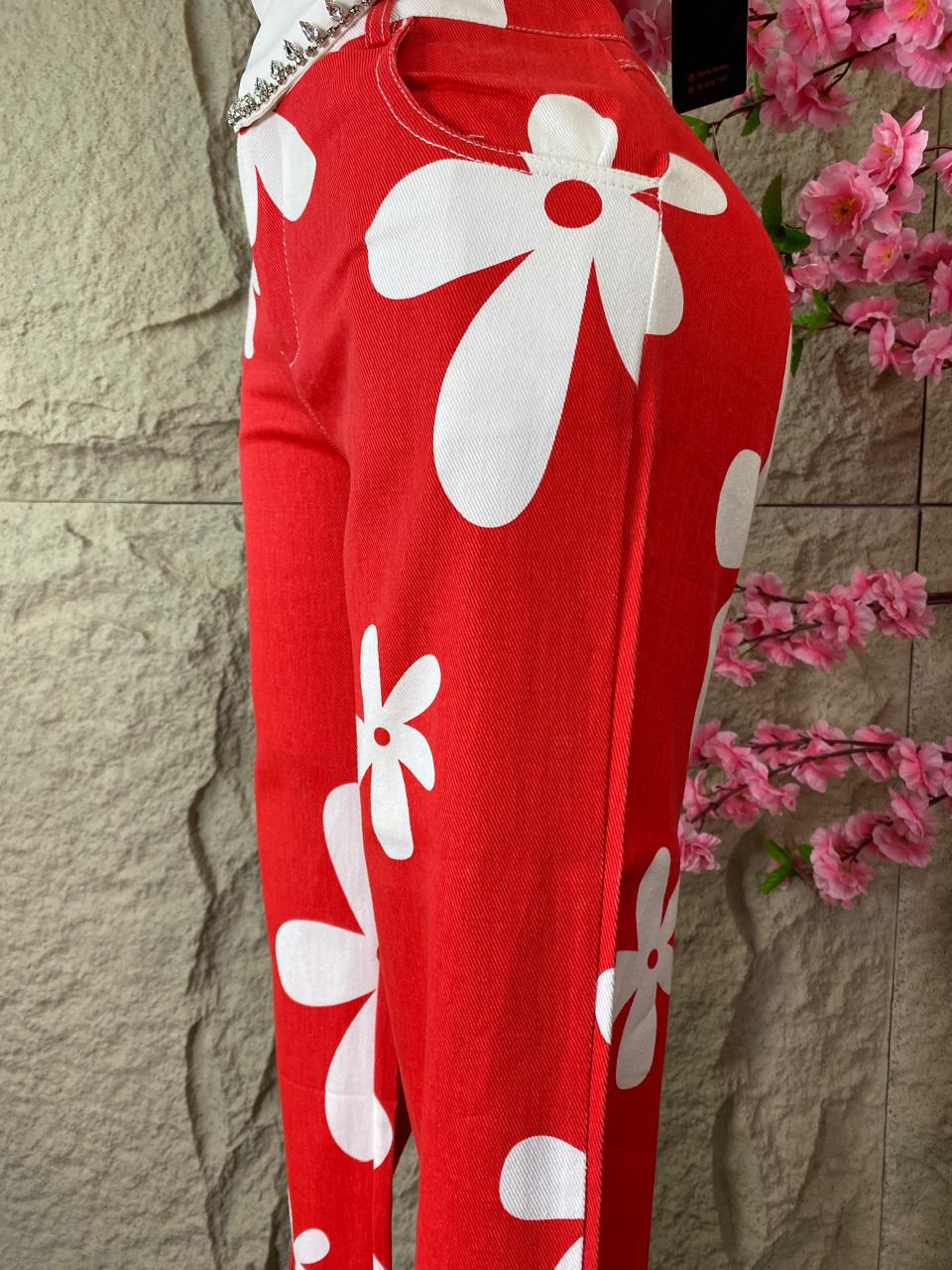 PANTALON CAMPANA FLORES