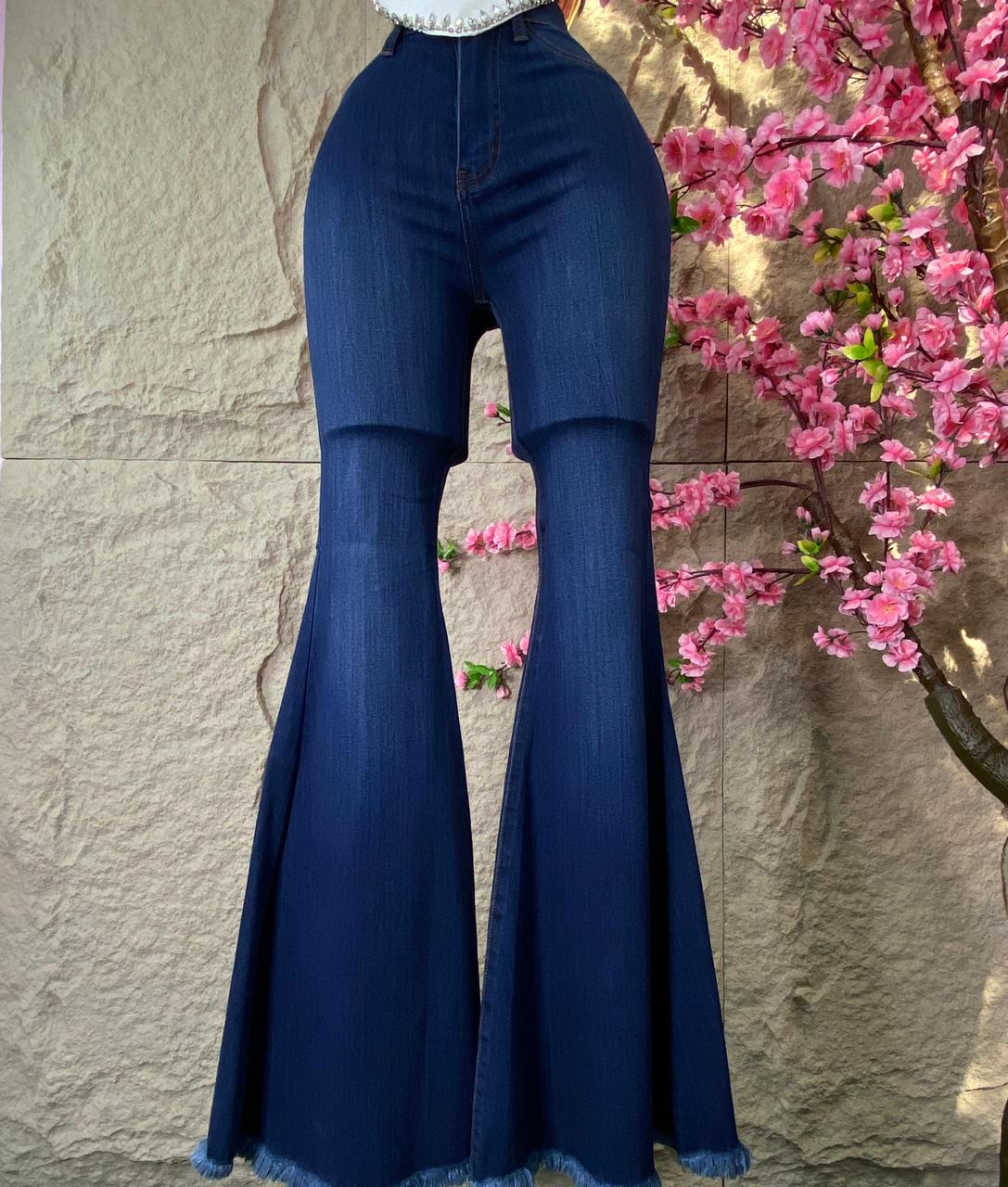 PANTALON CAMPANA MEZCLILLA AZUL MARINO