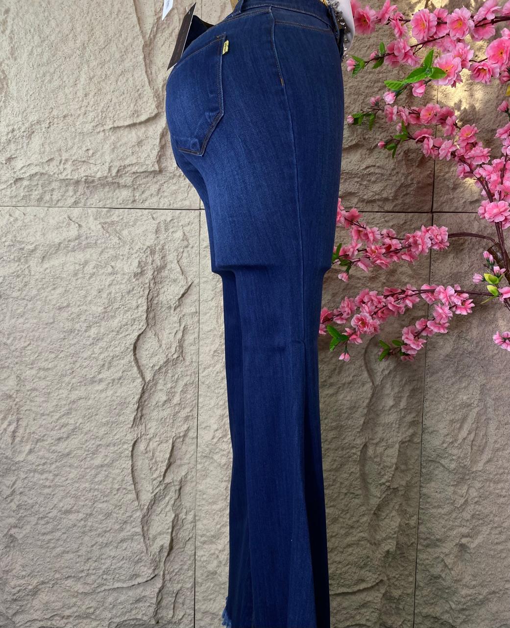 PANTALON CAMPANA MEZCLILLA AZUL MARINO