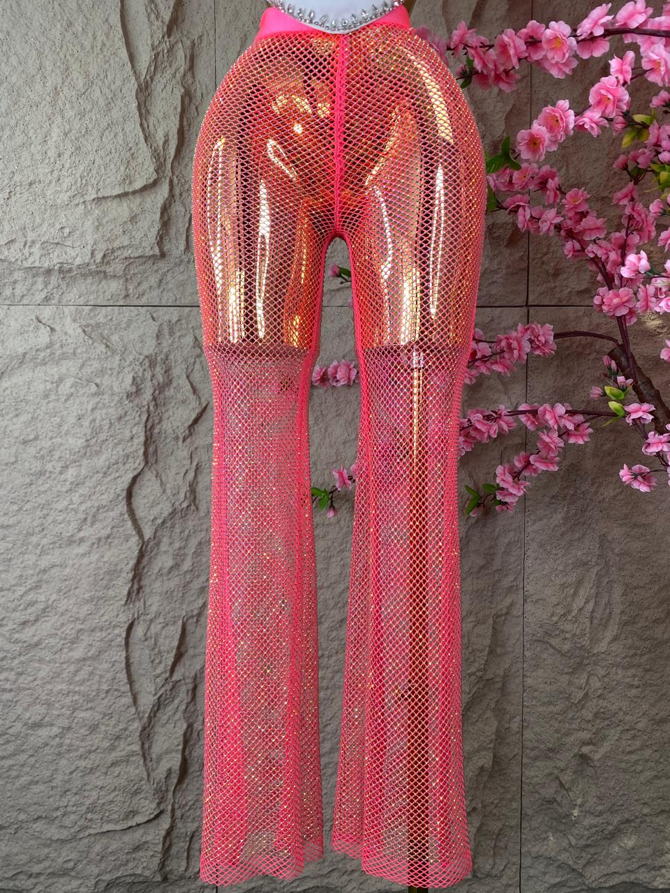 PANTALON DE RED CON BRILLOS ROSA FOSFO