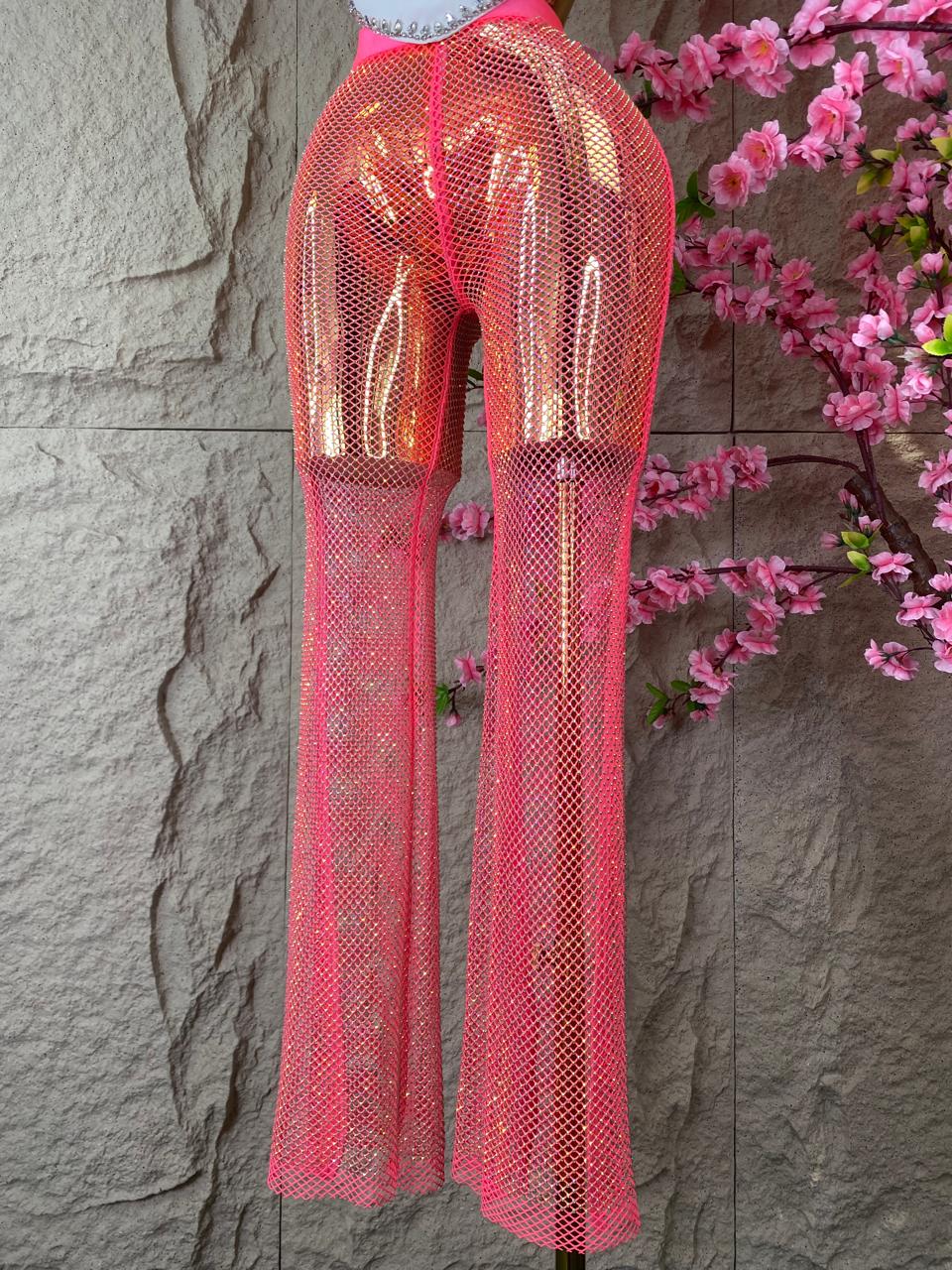 PANTALON DE RED CON BRILLOS ROSA FOSFO