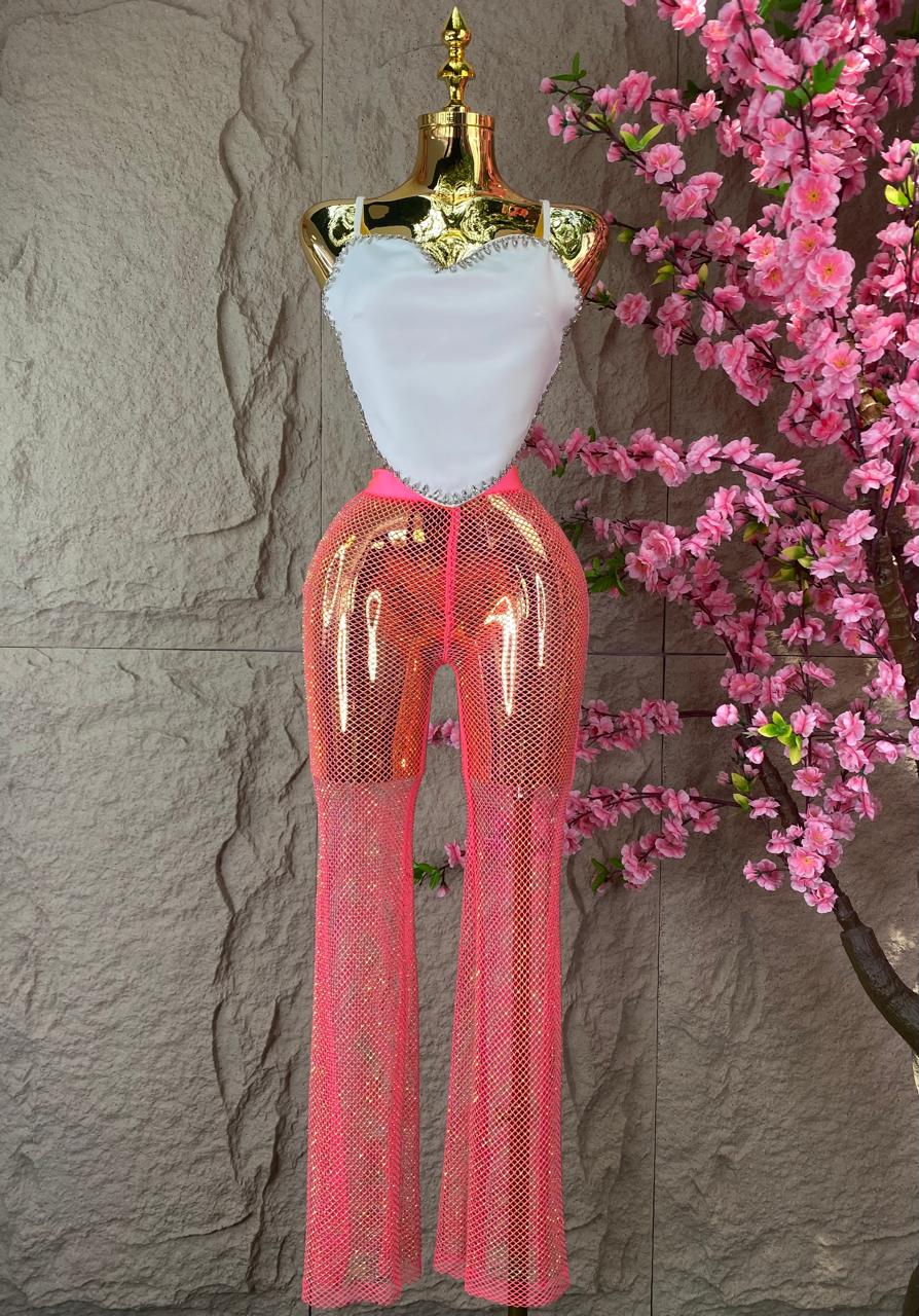 PANTALON DE RED CON BRILLOS ROSA FOSFO