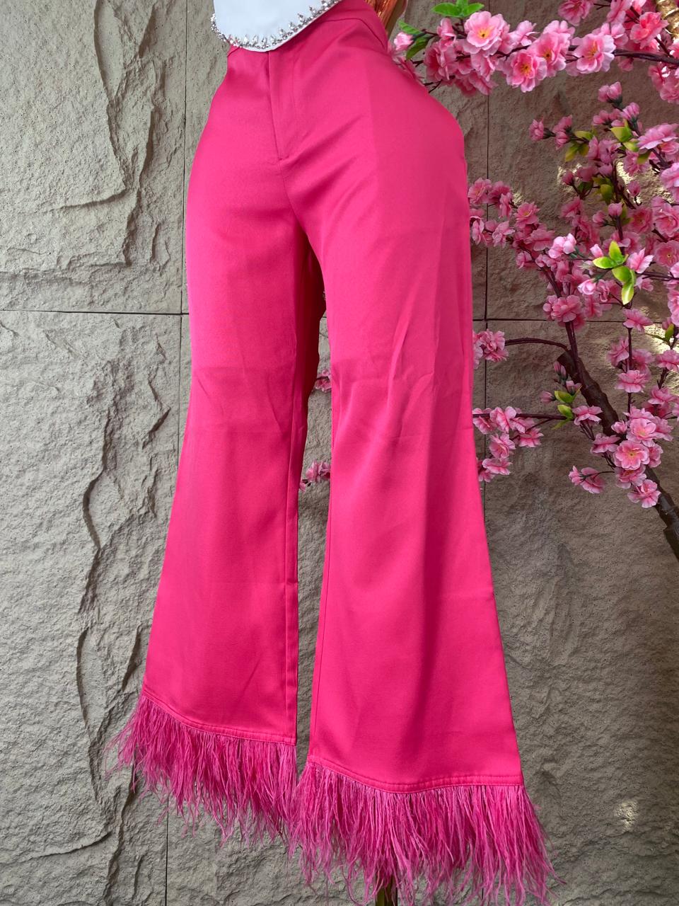PANTALON CON PLUMAS FIUSHA