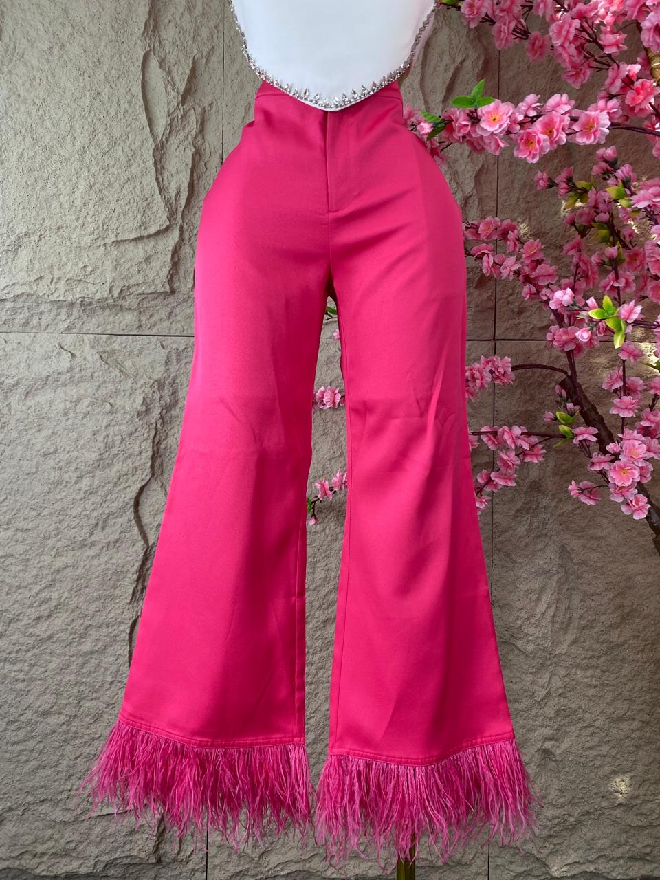 PANTALON CON PLUMAS FIUSHA