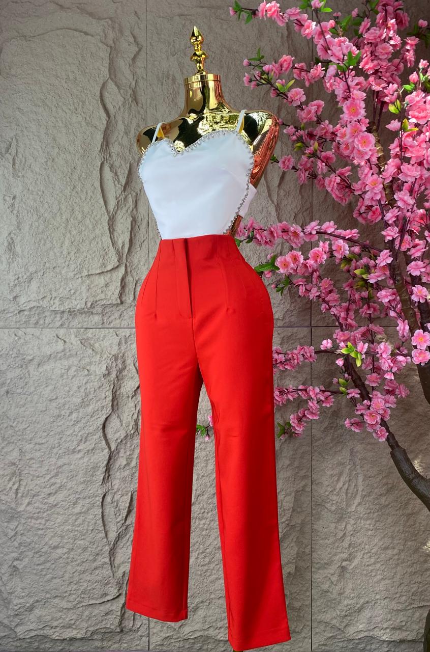 PANTALON DE VESTIR NARANJA