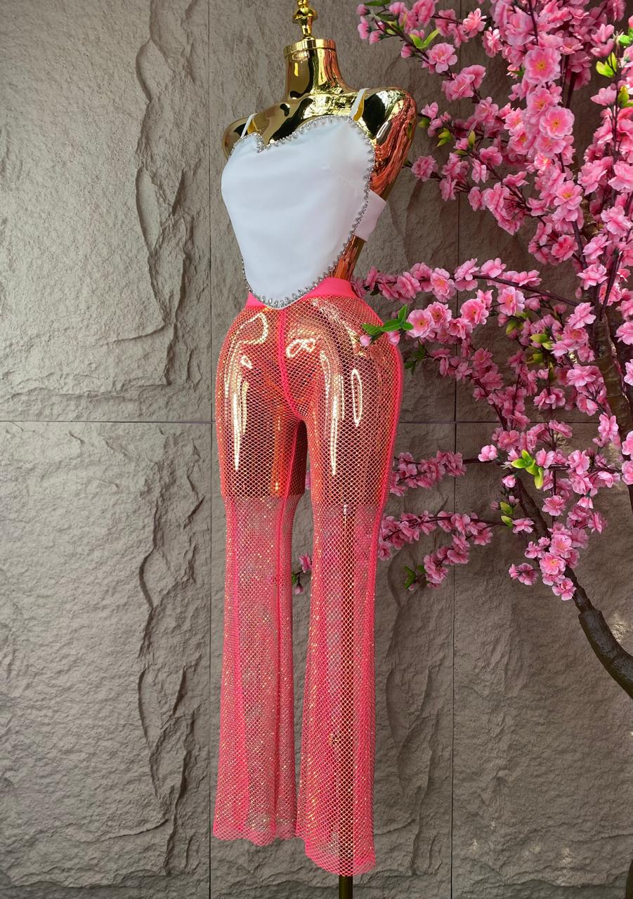 PANTALON DE RED CON BRILLOS ROSA FOSFO