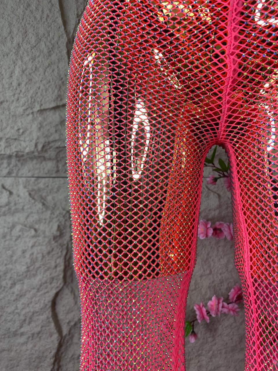 PANTALON DE RED CON BRILLOS ROSA FOSFO