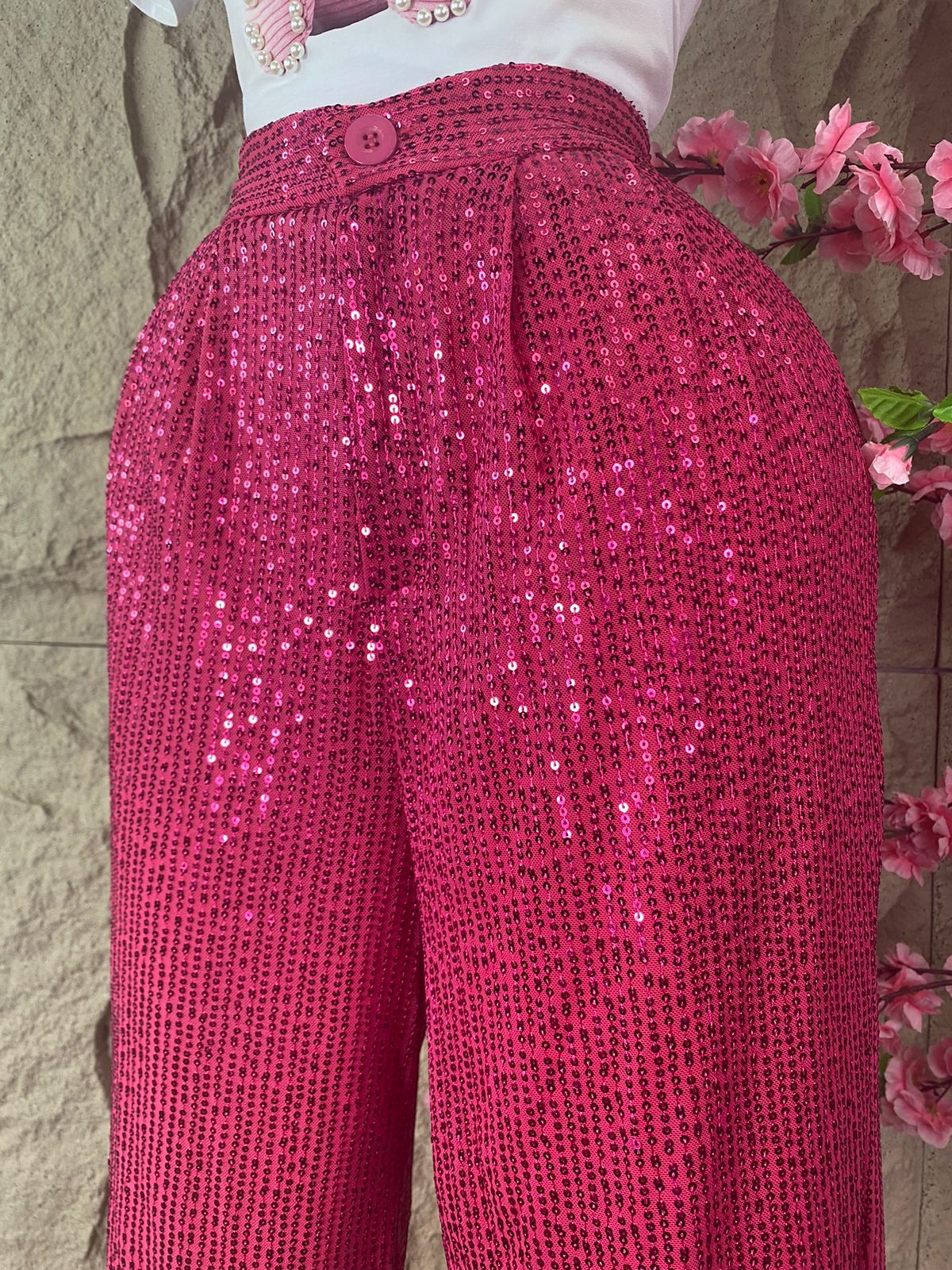 PANTALON PALAZZO LENTEJUELAS FIUSHA