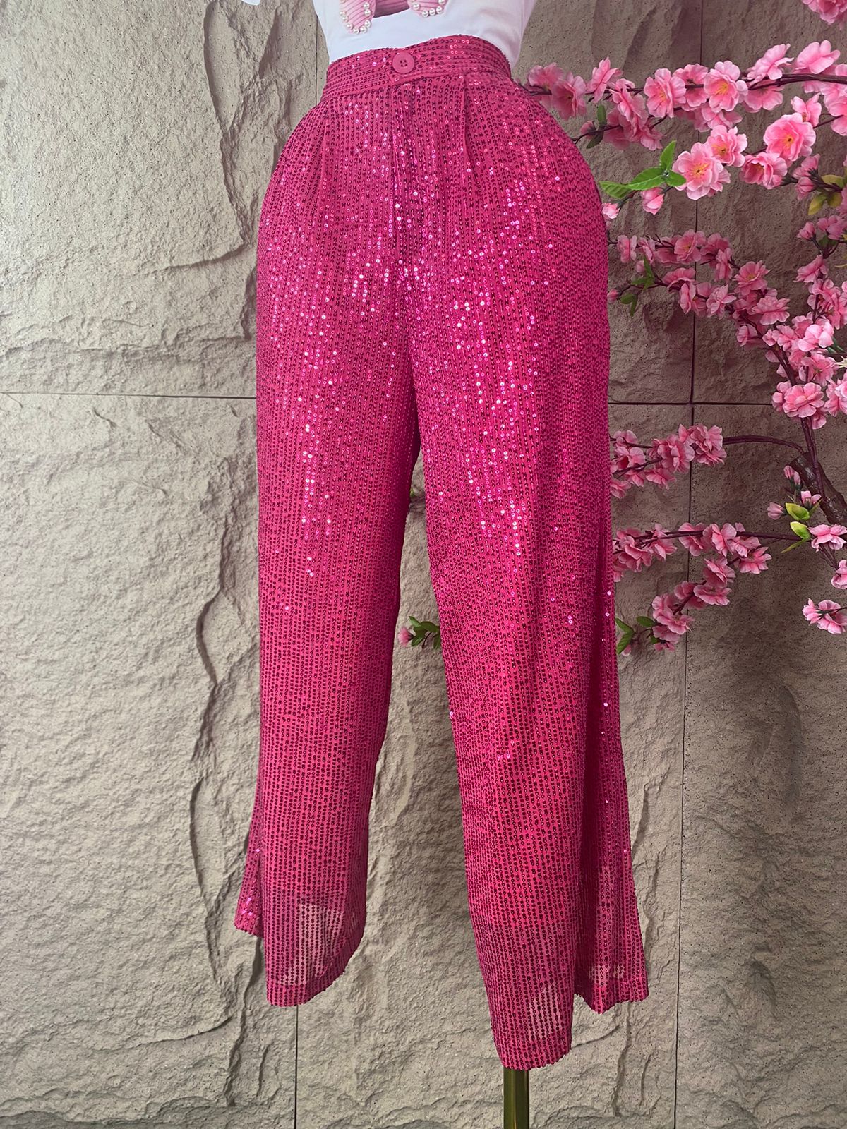 PANTALON PALAZZO LENTEJUELAS FIUSHA