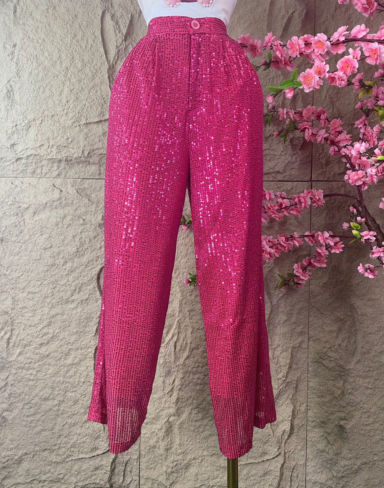 PANTALON PALAZZO LENTEJUELAS FIUSHA
