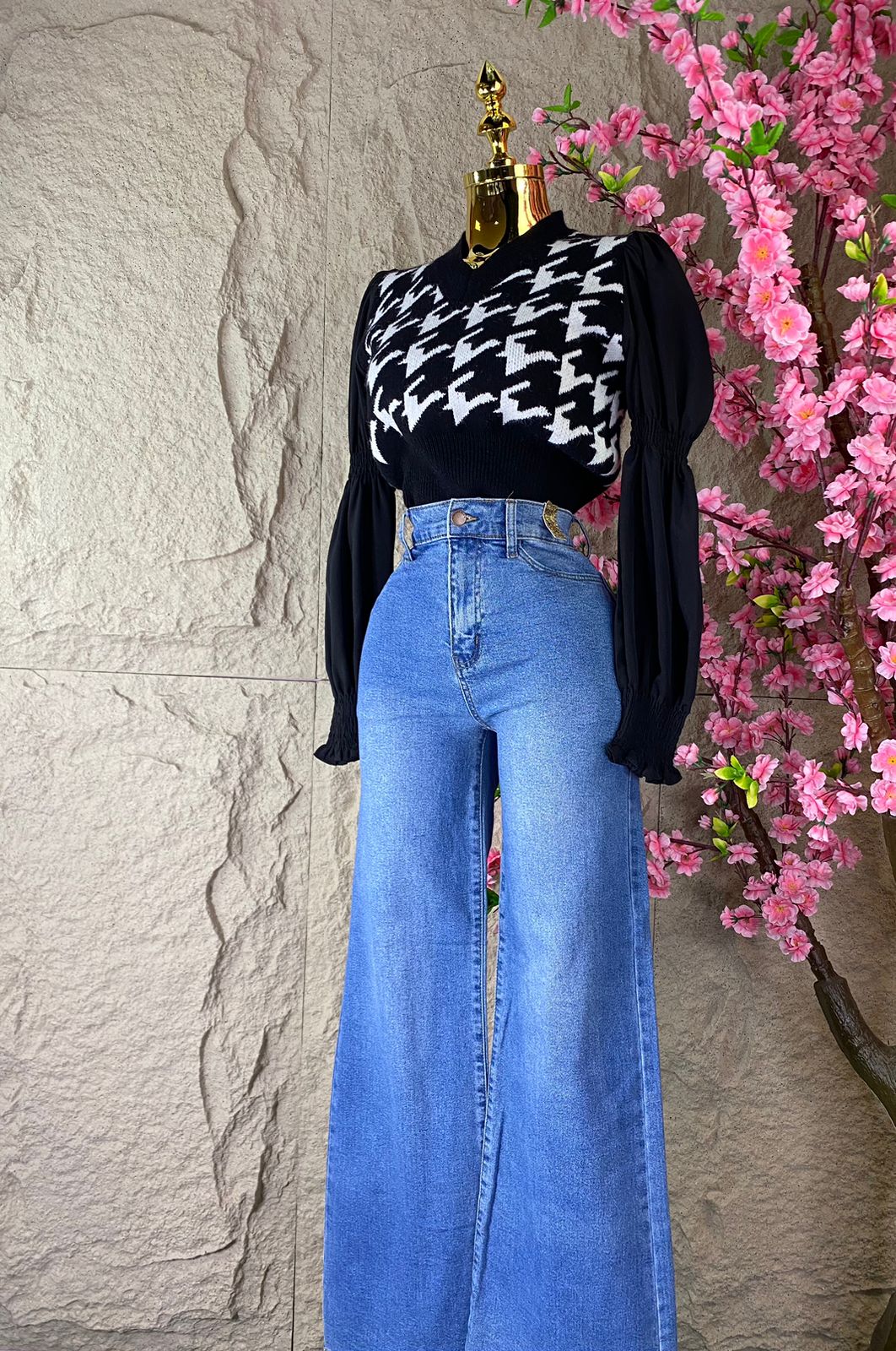 PANTALON RECTO MEZCLILLA AZUL SIN ACABADO