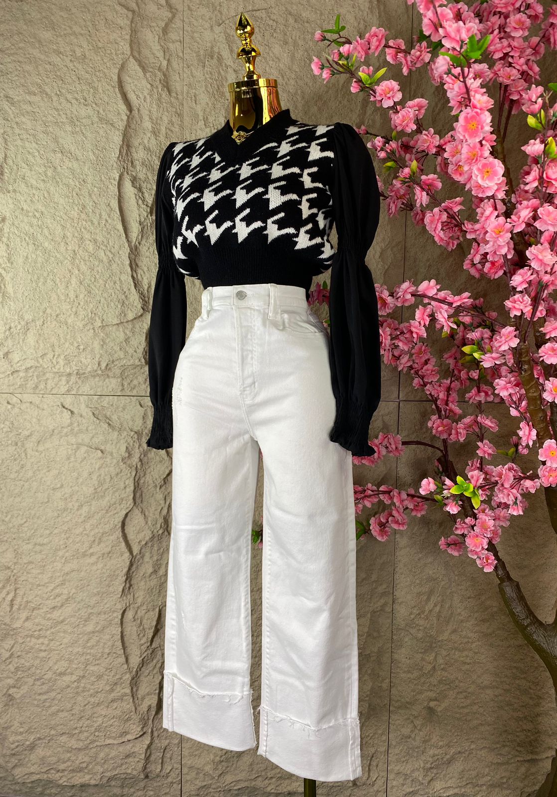 PANTALON RECTO MEZCLILLA BLANCO