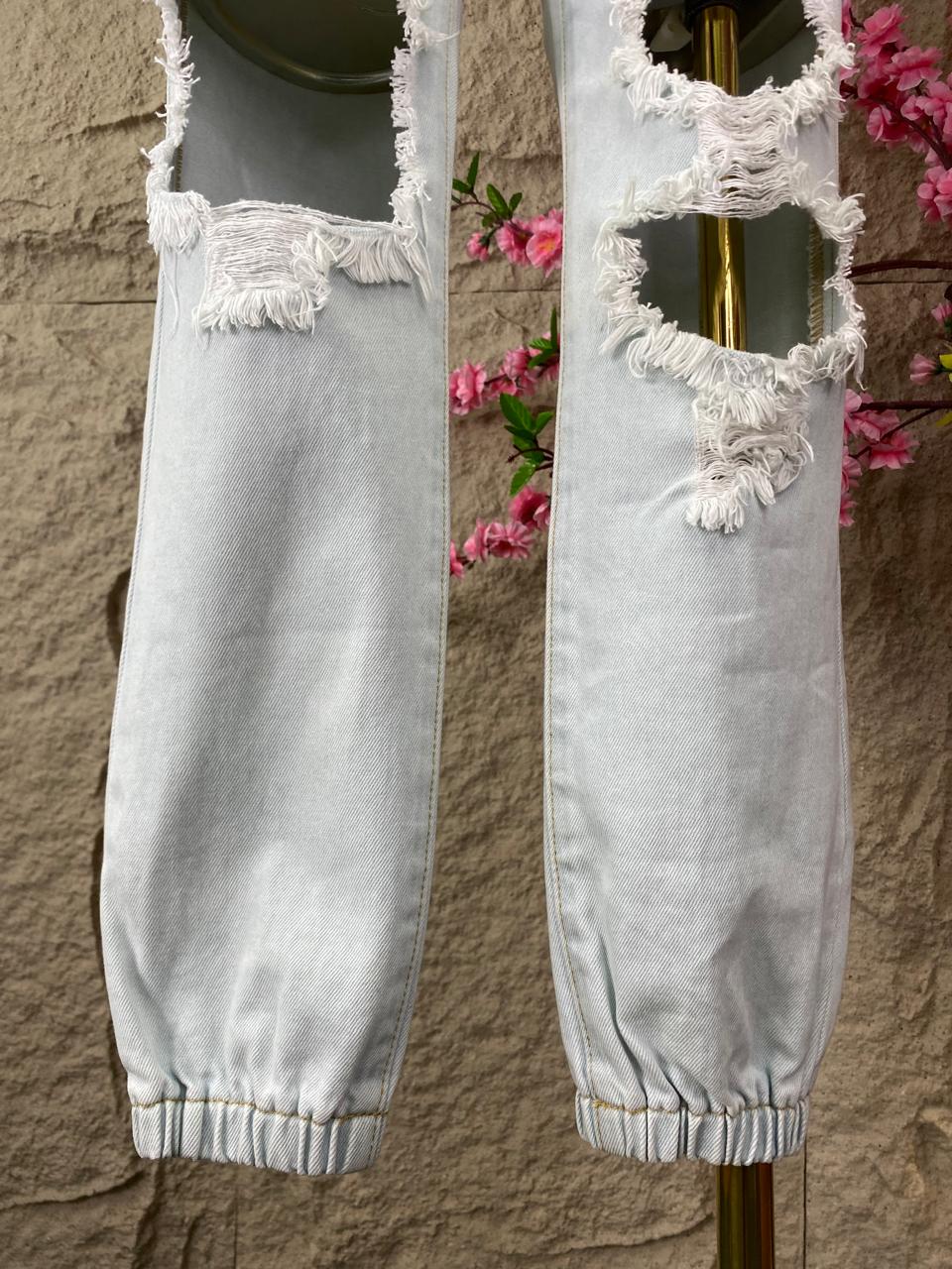 PANTALON RESORTES MEZCLILLA AZUL CLARO