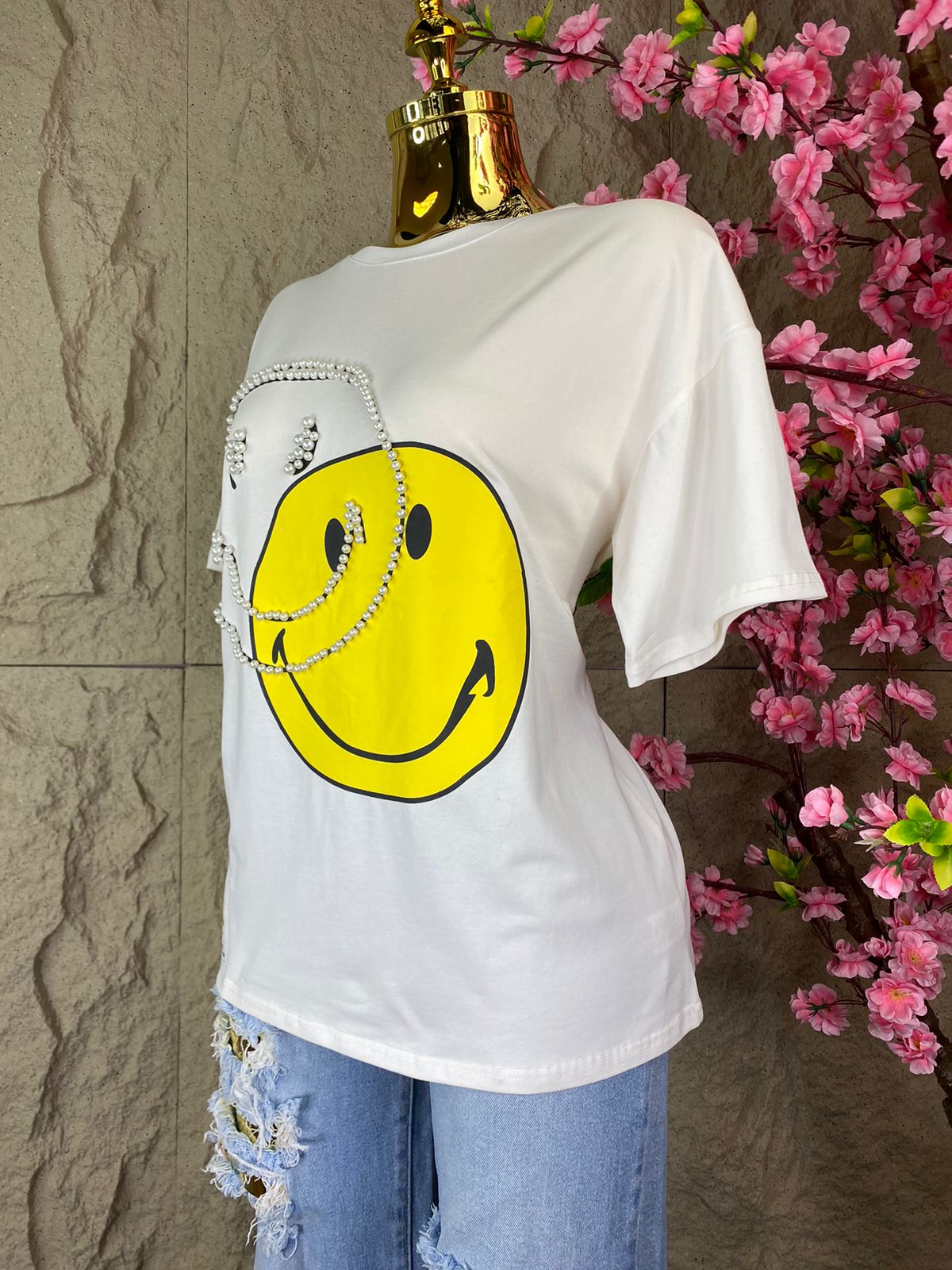 PLAYERA TEE EMOGIS CON PERLAS