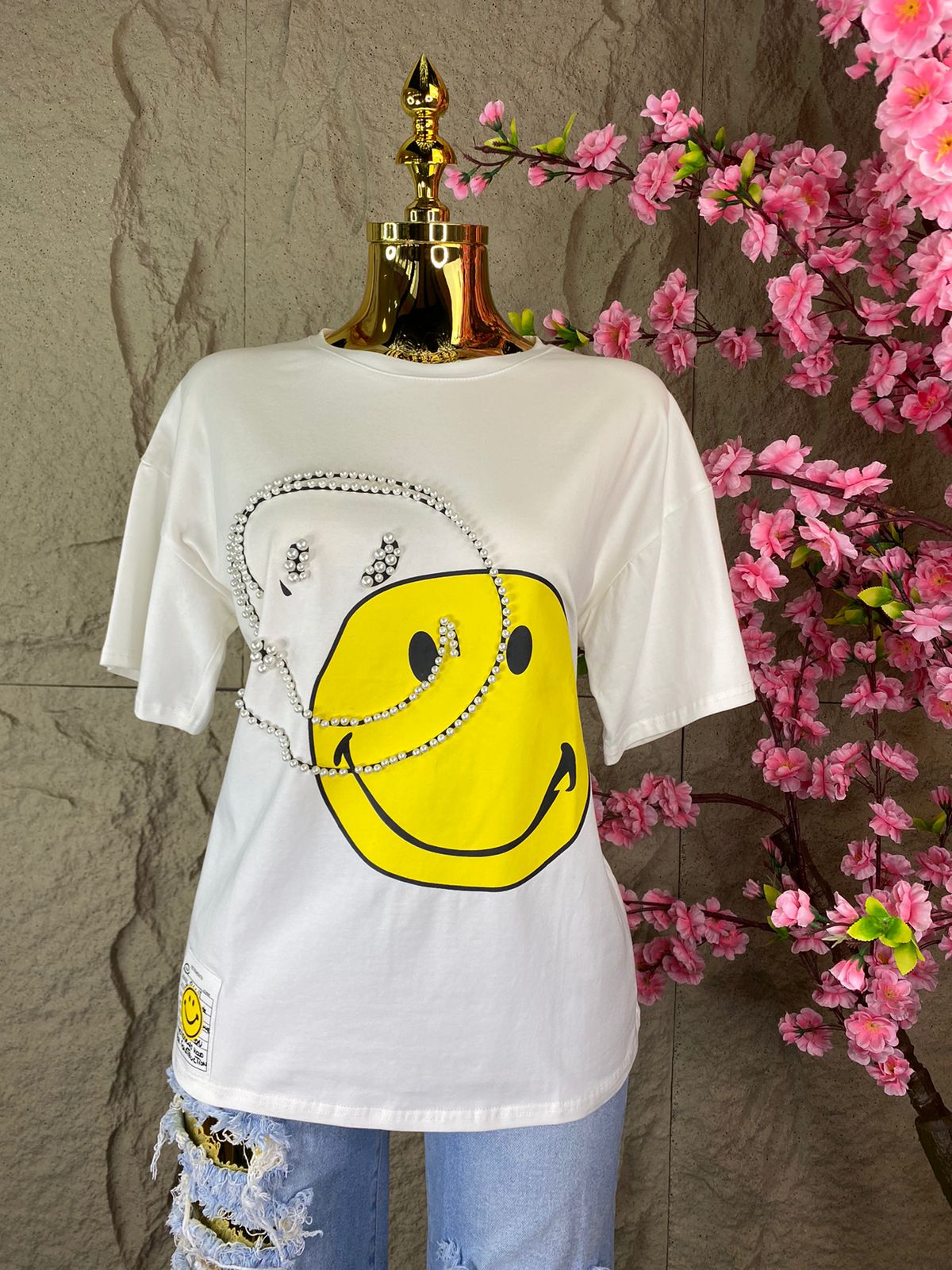 PLAYERA TEE EMOGIS CON PERLAS