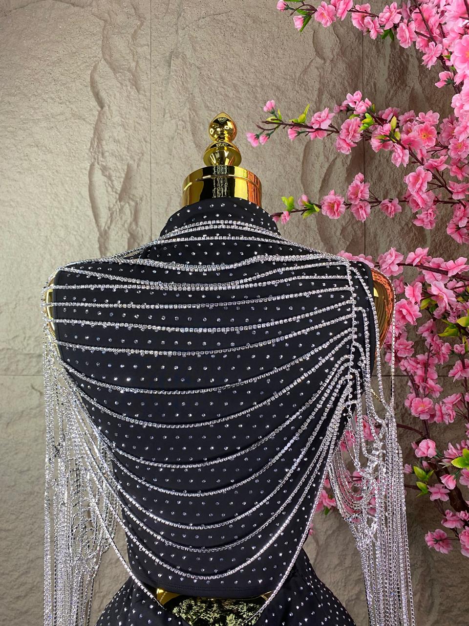 SET DE CRISTALES MANGA LARGA PLATA