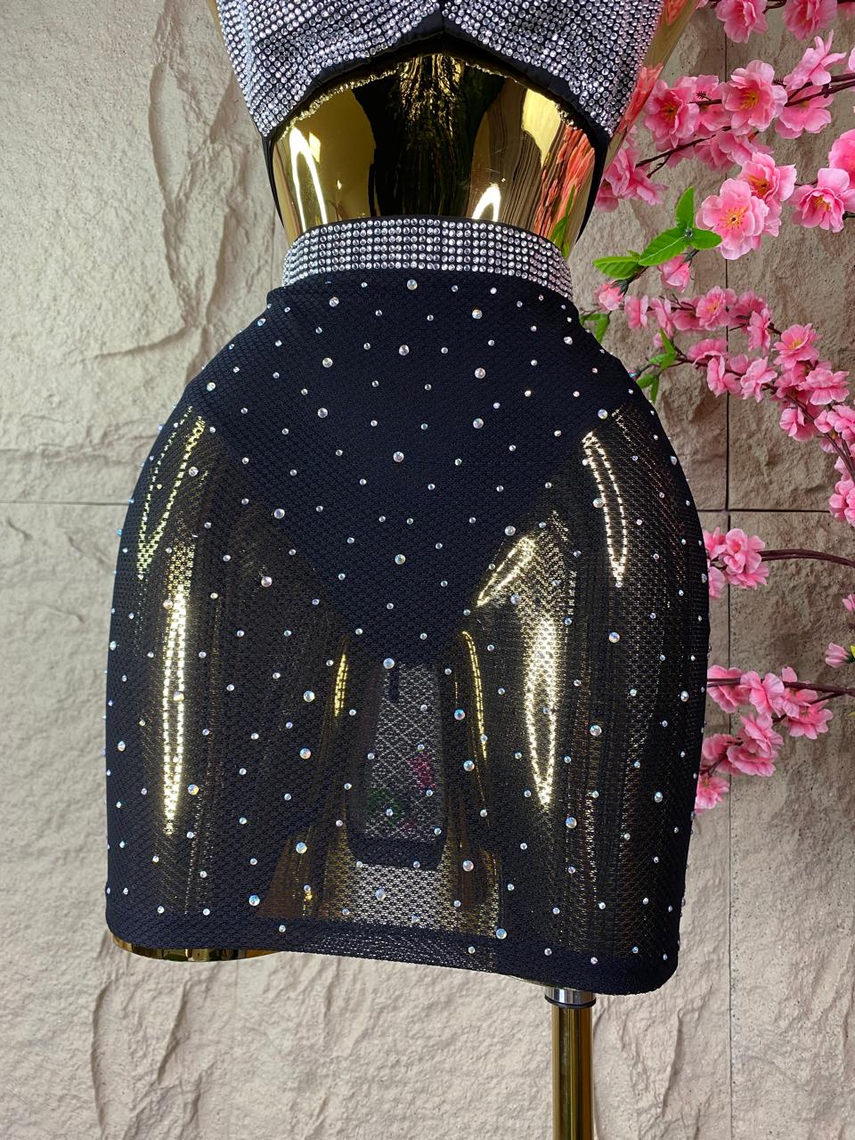 SET FALDA /TOP CON BRILLOS COMPLETO