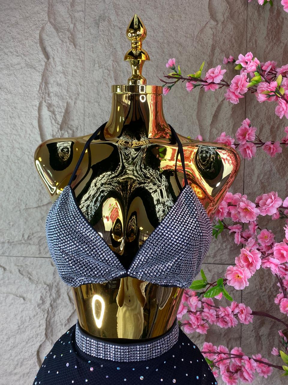 SET FALDA /TOP CON BRILLOS COMPLETO