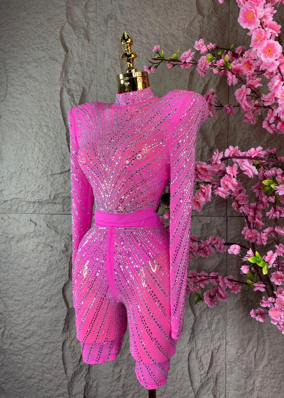 SET DEPORTIVO NIKER/BLUSA CON BRILLOS ROSA