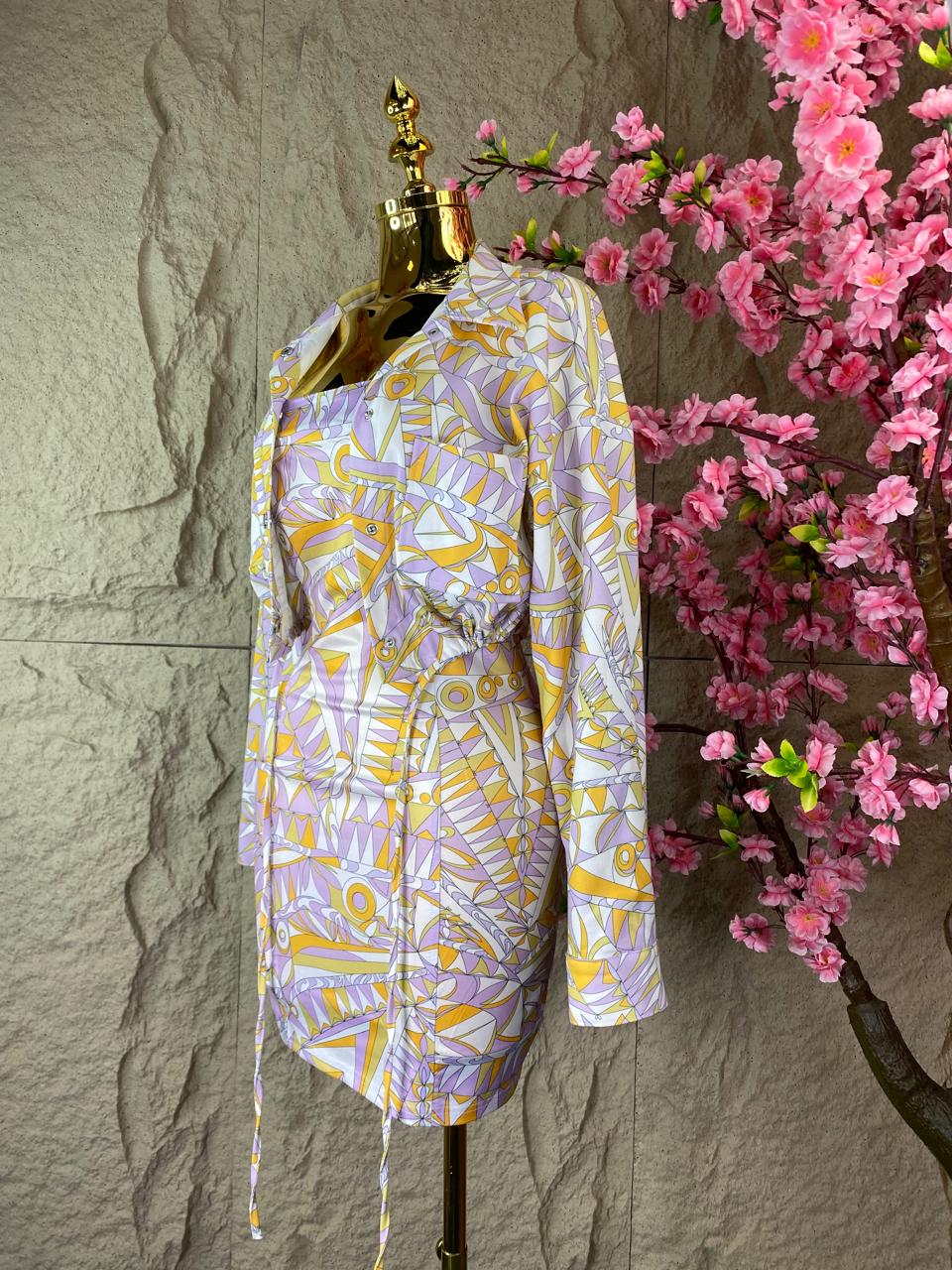 SET DE VESTIDO /SACO TRIANGULOS LILA