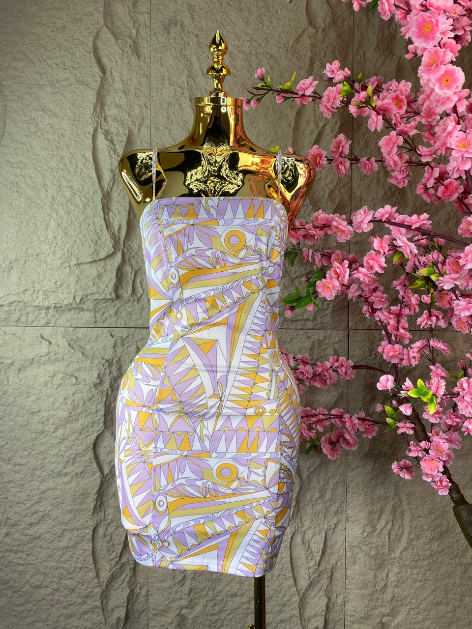 SET DE VESTIDO /SACO TRIANGULOS LILA