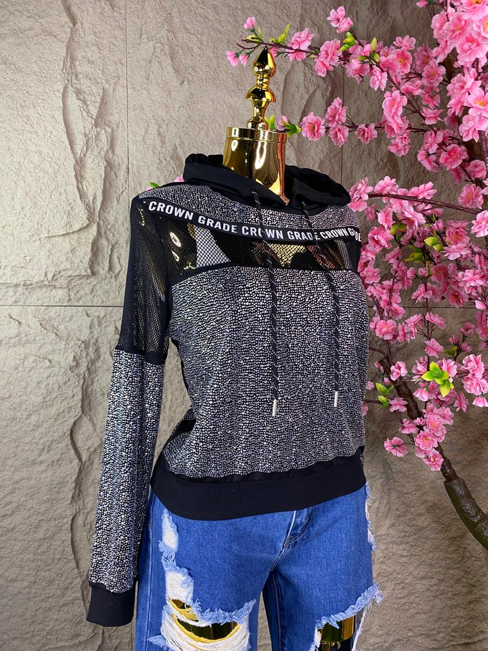 SUDADERA DE RED CON BRILLOS