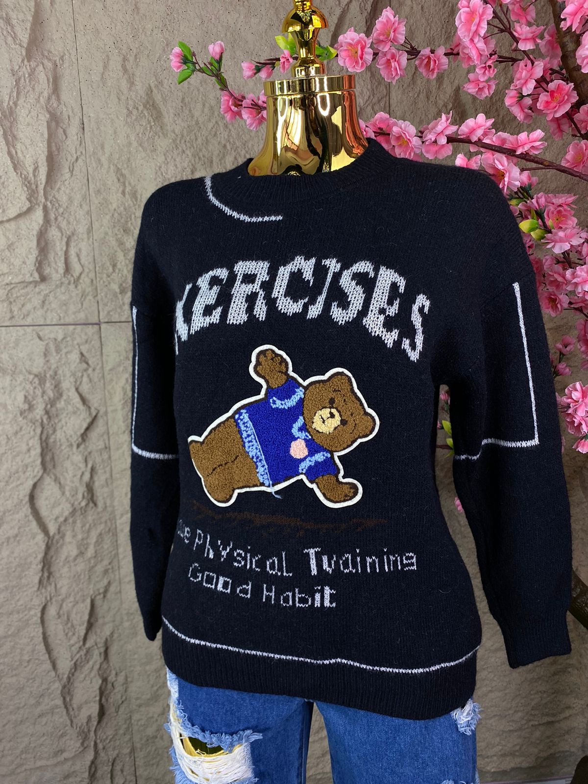 SWEATER OSO EXERCISE NEGRO