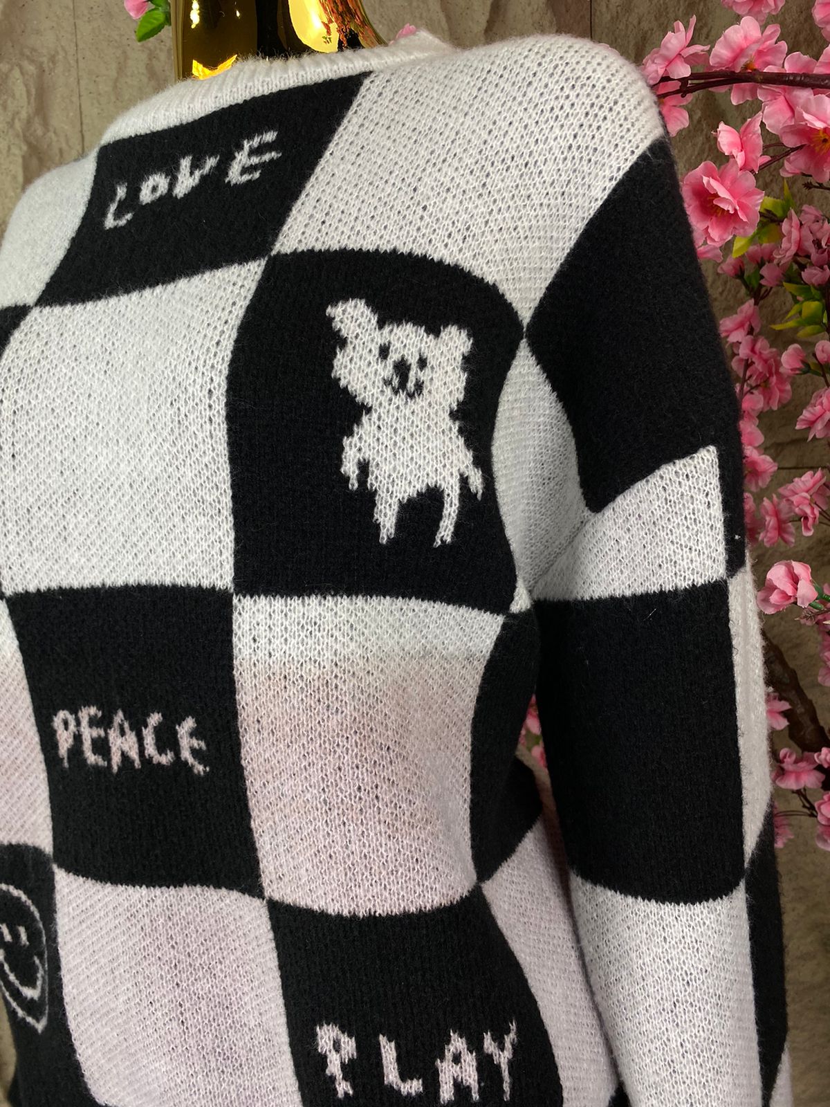 SWEATER A CUADROS BICOLOR
