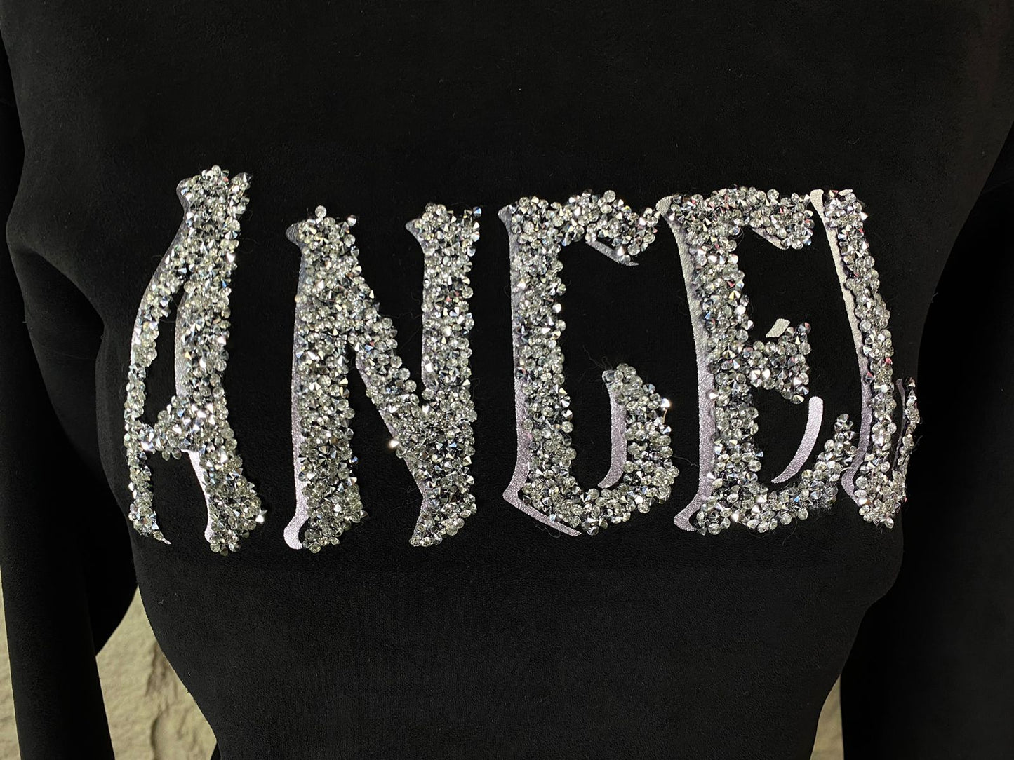 SUDADERA GAMUZA ANGEL CON BRILLOS