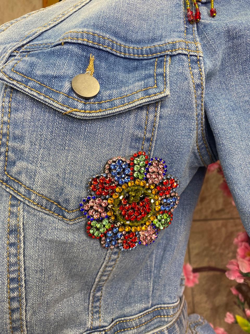 VESTIDO CON APPS MEZCLILLA AZUL