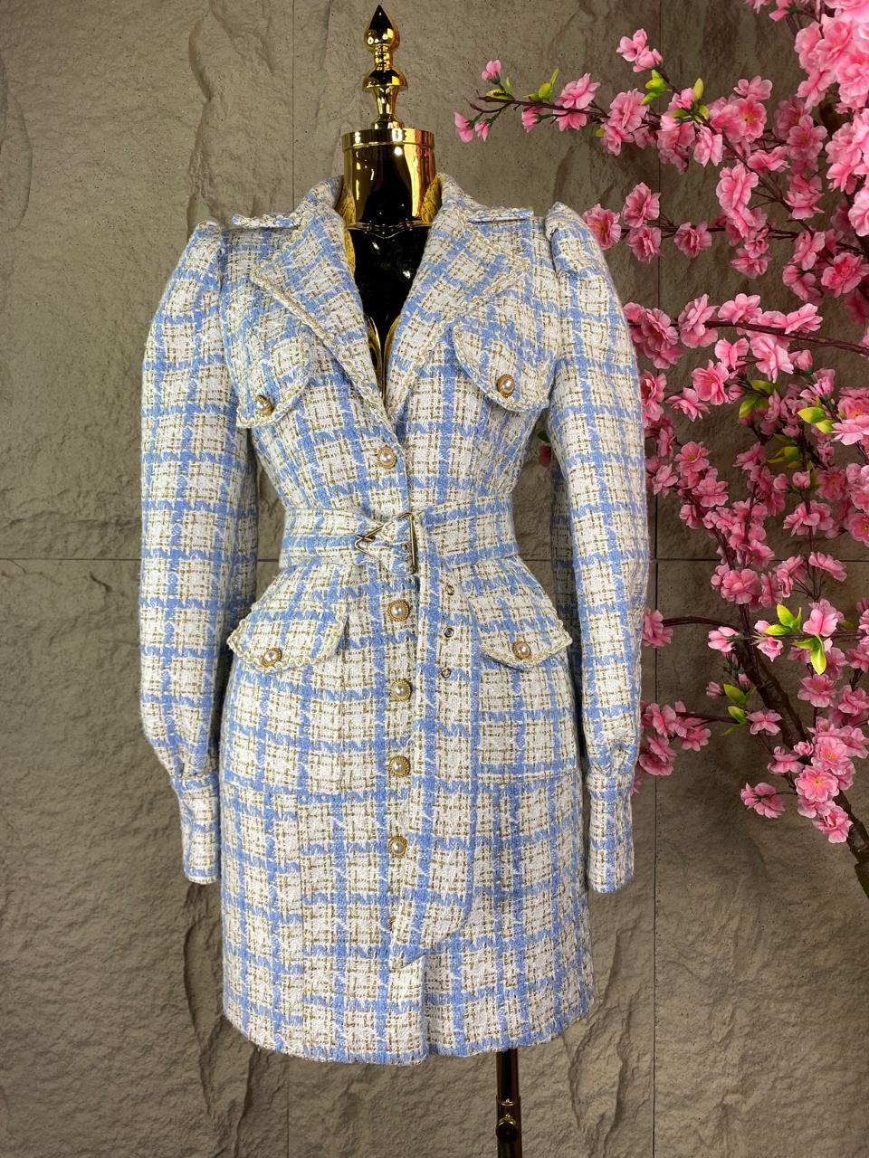 VESTIDO A CUADROS AZUL