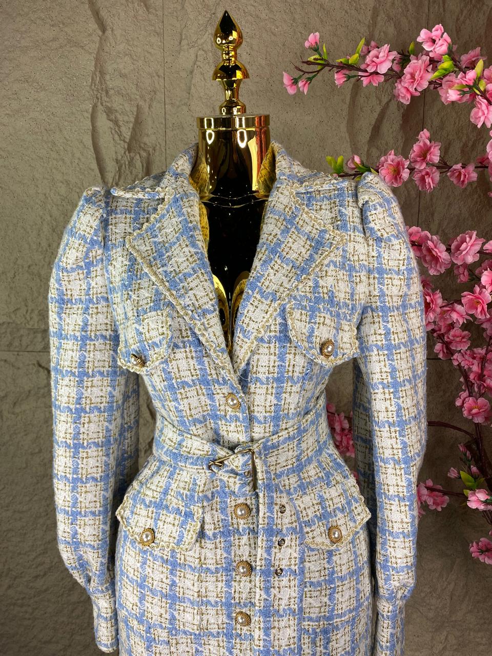 VESTIDO A CUADROS AZUL