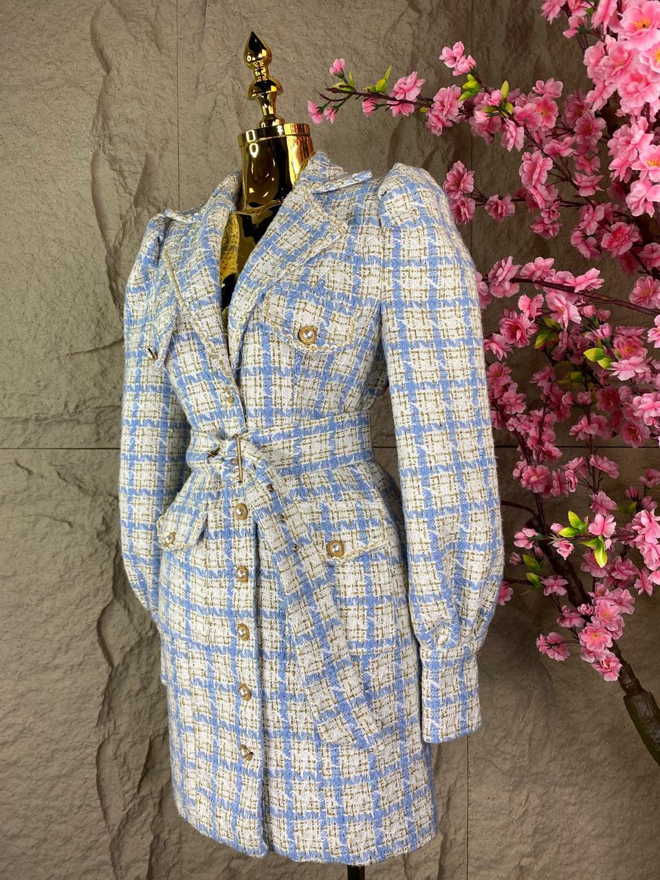 VESTIDO A CUADROS AZUL