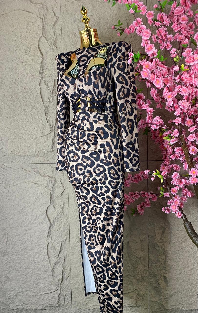 VESTIDO LARGO ANIMAL PRINT