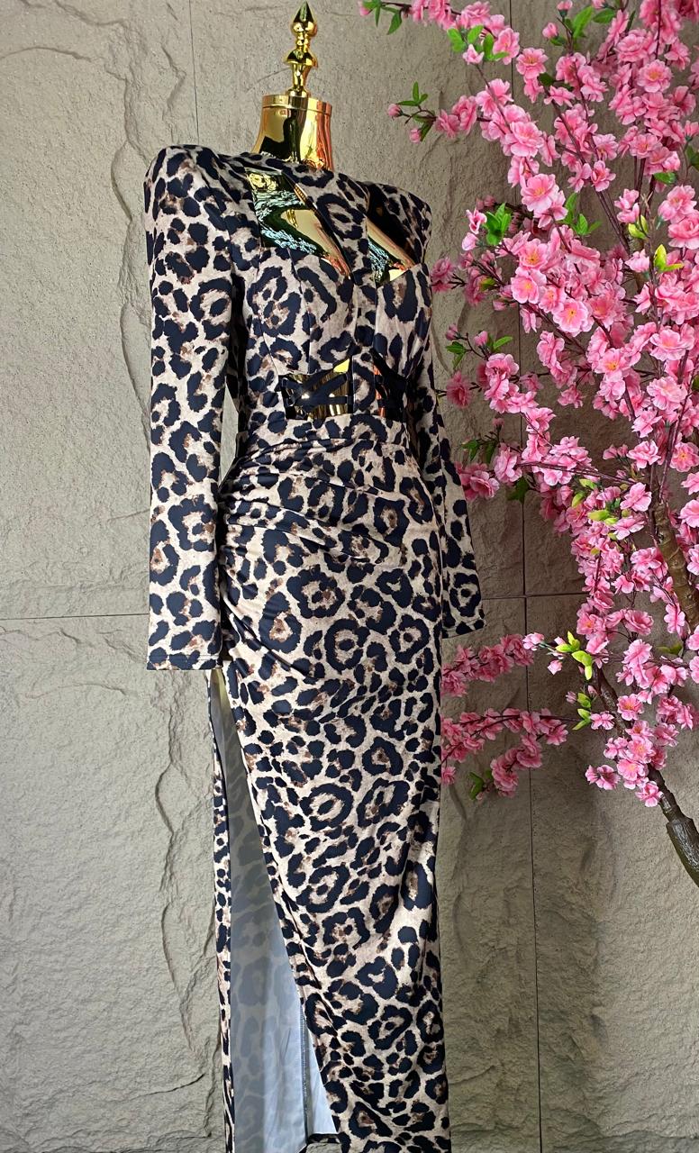 VESTIDO LARGO ANIMAL PRINT