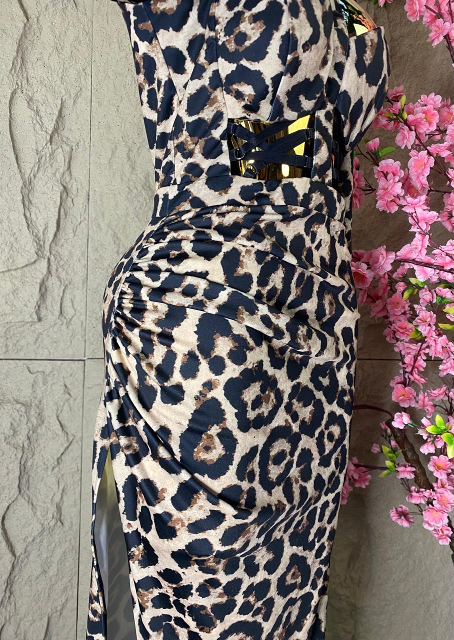 VESTIDO LARGO ANIMAL PRINT