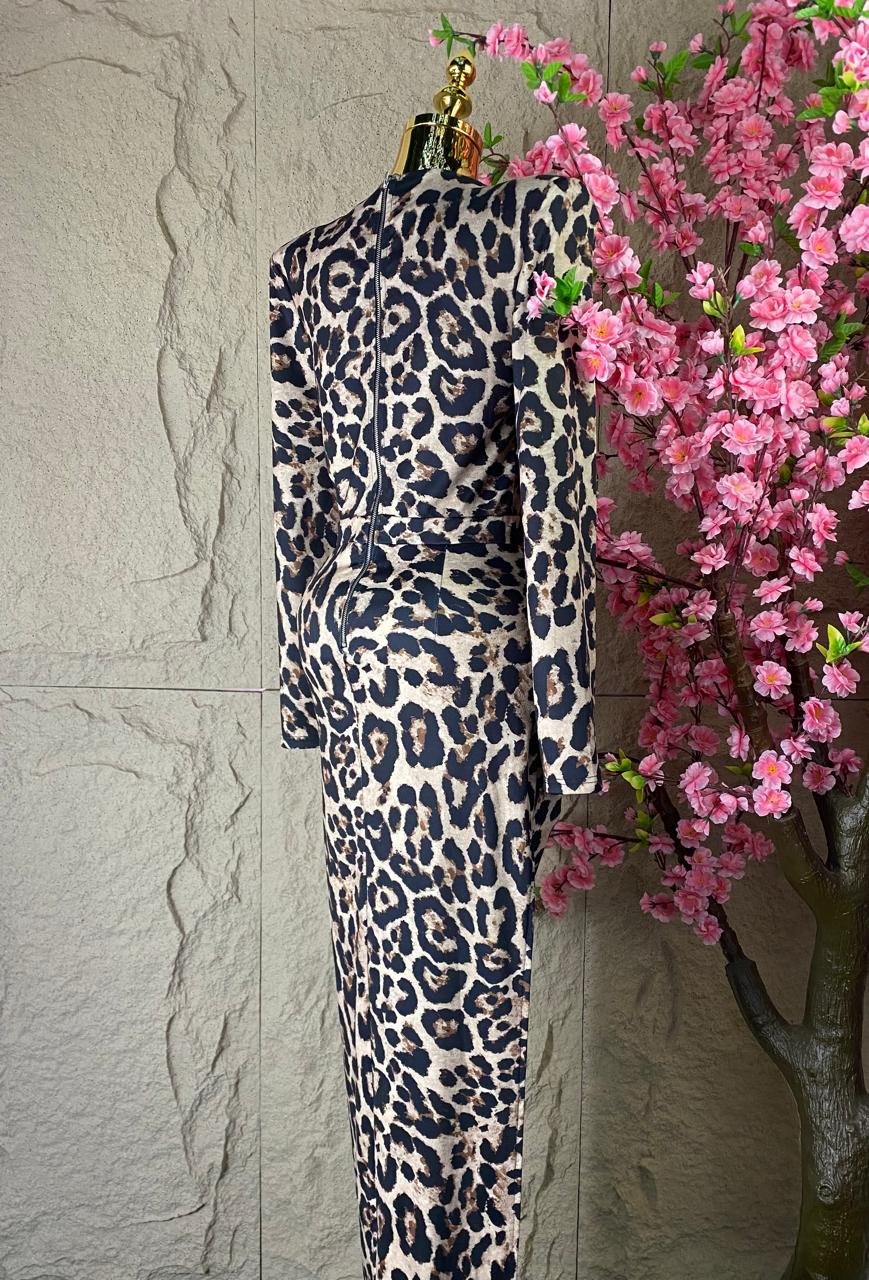 VESTIDO LARGO ANIMAL PRINT