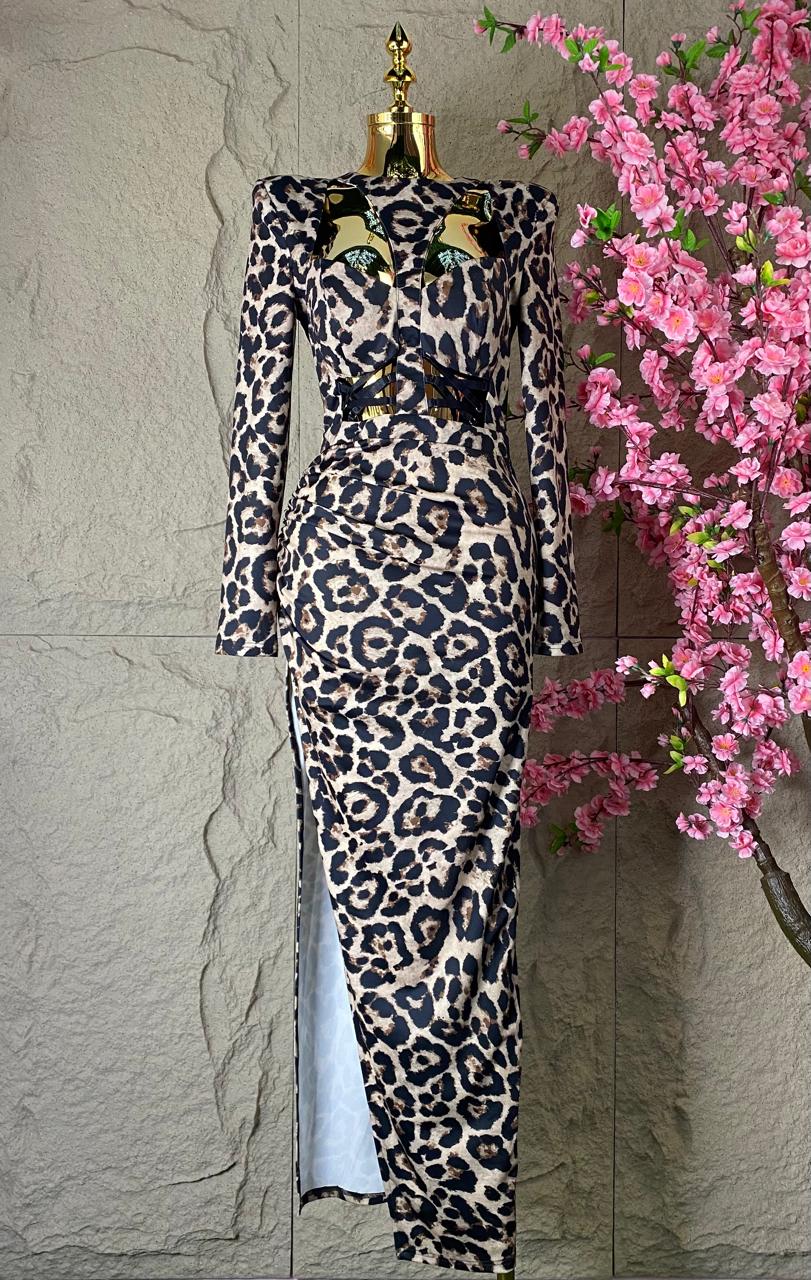 VESTIDO LARGO ANIMAL PRINT