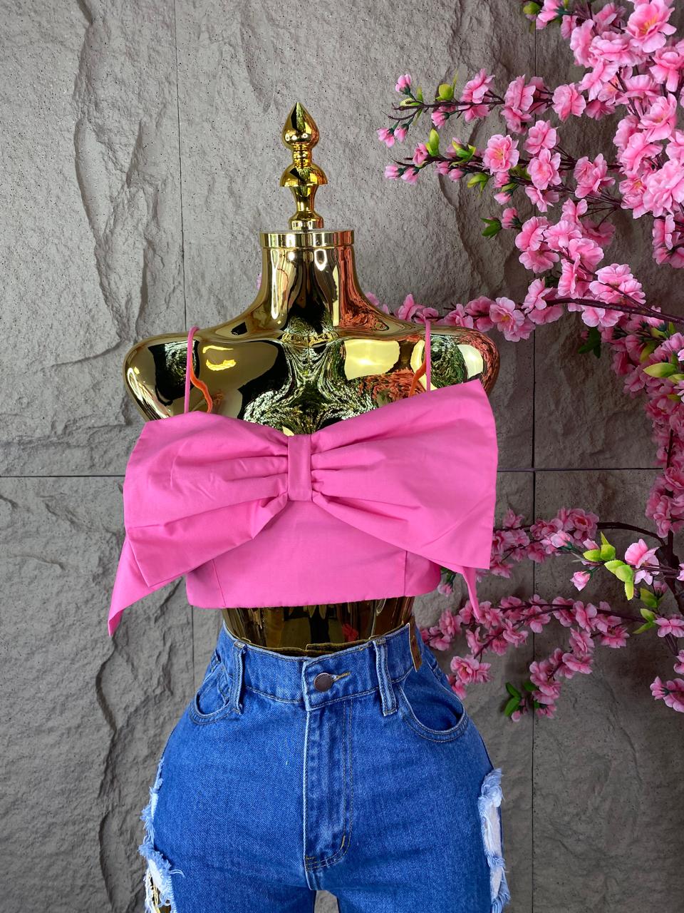 TOP MOÑO ROSA