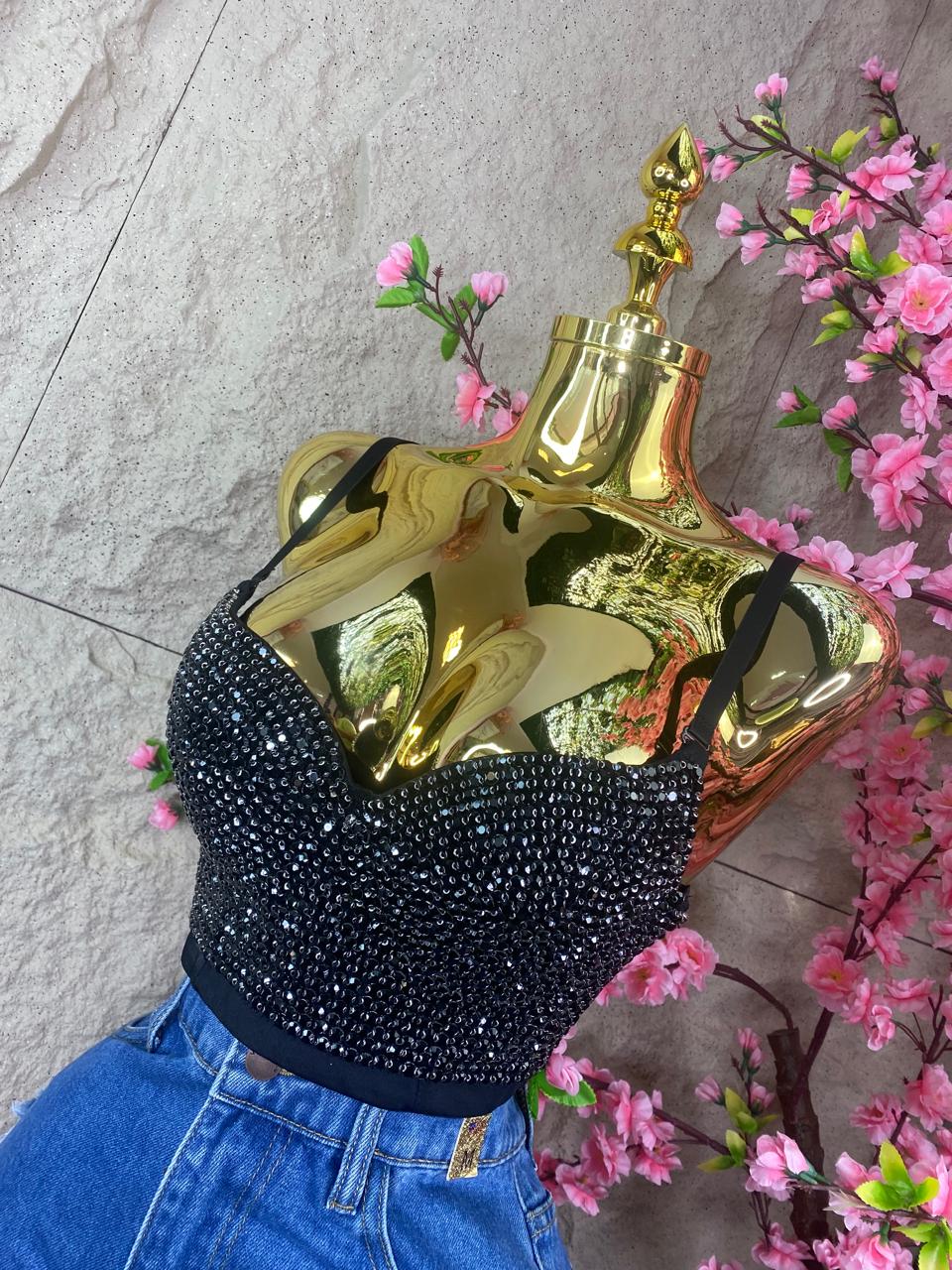 TOP CORSET TAPIZADO DE CRISTALES