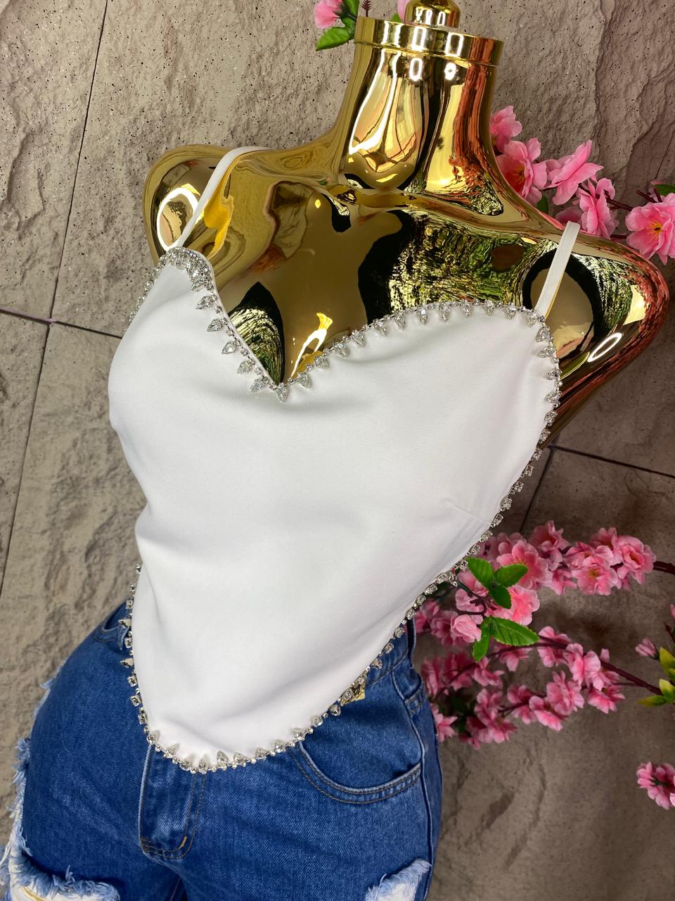 TOP CORAZON DIAMANTES BLANCO