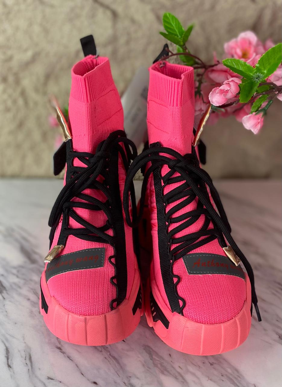 TENIS PUÑO DE CALCETIN ROSA