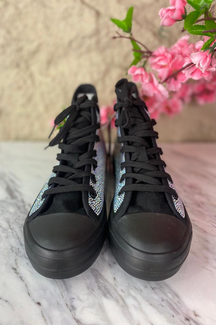 TENIS BOTA GLITER BLACK