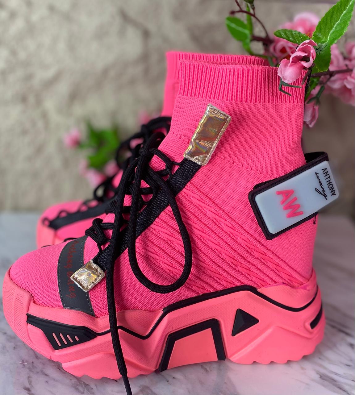TENIS PUÑO DE CALCETIN ROSA