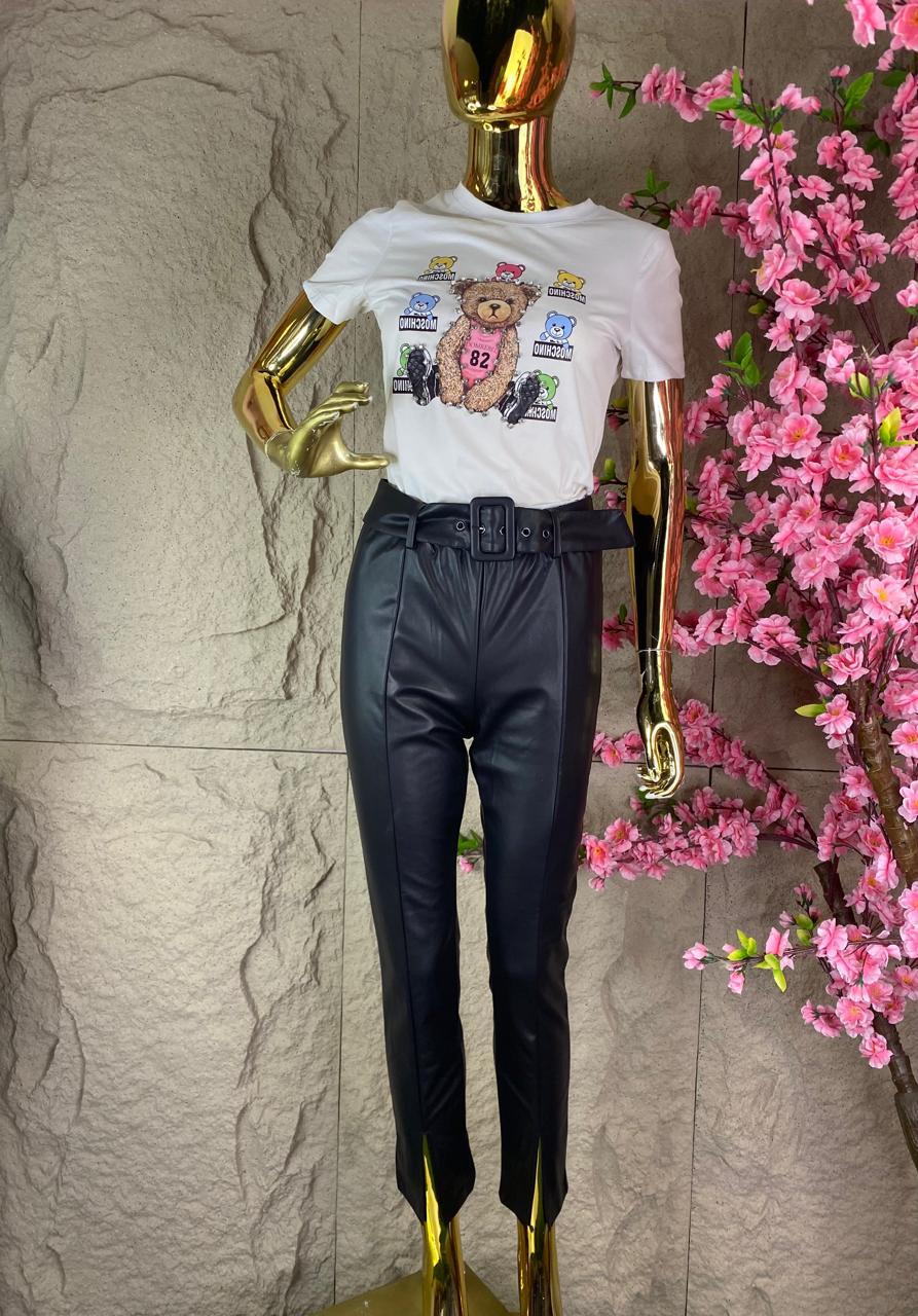 PANTALON RECTO CON CINTURON VINIPIEL