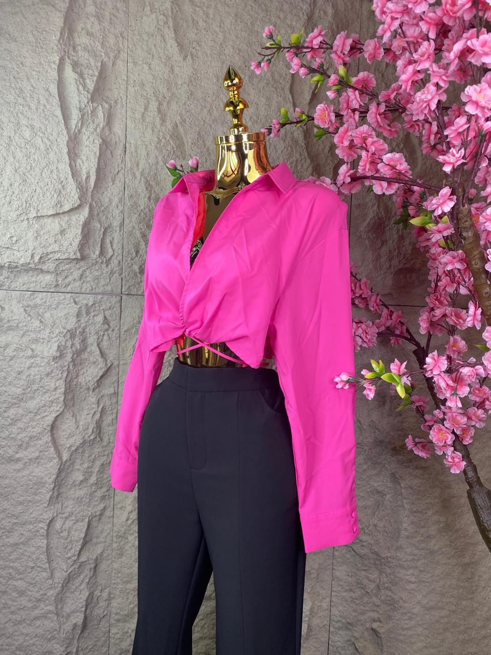 BLUSA TOP ML AJUSTES CON CINTAS FIUSHA